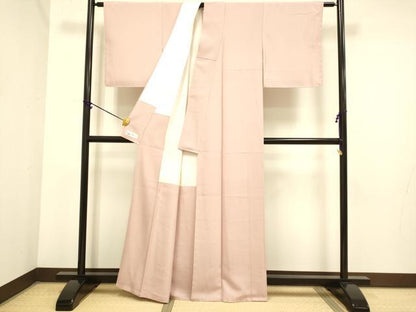 平和屋着物●極上　京加賀友禅　百貫達雄監修　色無地　濃い珊瑚色　やまと誂製　逸品　未使用　DZAB3873kh6