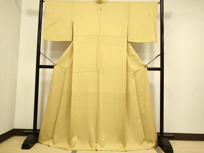 平和屋着物●極上　色無地　菊地紋　飴色　逸品　DZAB3875kh6