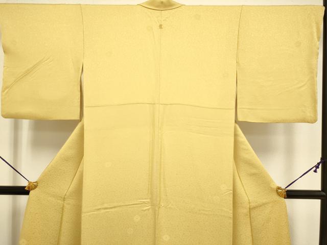 平和屋着物●極上　色無地　菊地紋　飴色　逸品　DZAB3875kh6
