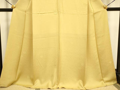 平和屋着物●極上　色無地　菊地紋　飴色　逸品　DZAB3875kh6