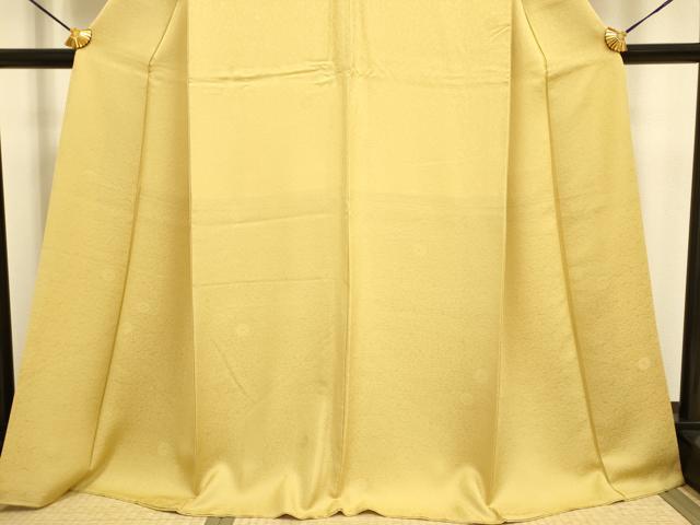 平和屋着物●極上　色無地　菊地紋　飴色　逸品　DZAB3875kh6