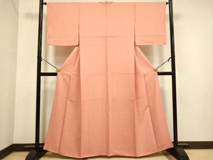 平和屋着物●極上　色無地　花唐草地紋　曙色　逸品　未使用　DZAB3877kh6