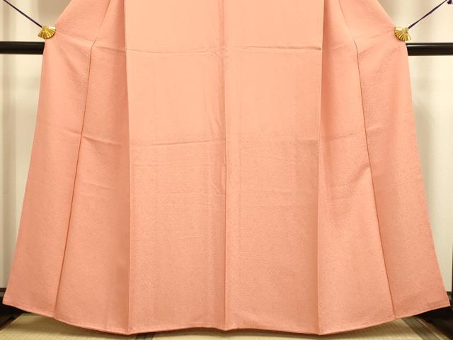 平和屋着物●極上　色無地　花唐草地紋　曙色　逸品　未使用　DZAB3877kh6