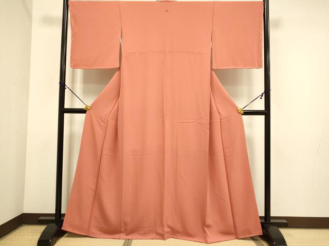 平和屋着物●極上　色無地　紅樺色　逸品　未使用　DZAB3878kh6