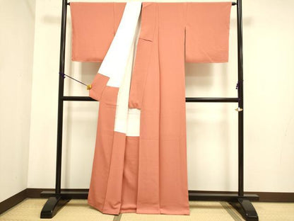平和屋着物●極上　色無地　紅樺色　逸品　未使用　DZAB3878kh6