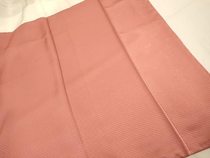 平和屋着物●極上　色無地　福笹を担げば肩に小判地紋　濃い浅緋色　逸品　未使用　DZAB3880kh6