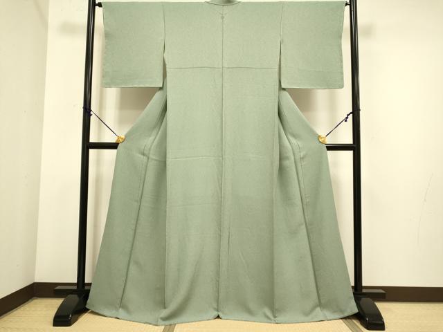 平和屋着物●極上　色無地　利休鼠色　逸品　未使用　DZAB3887kh6