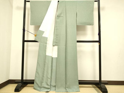 平和屋着物●極上　色無地　利休鼠色　逸品　未使用　DZAB3887kh6