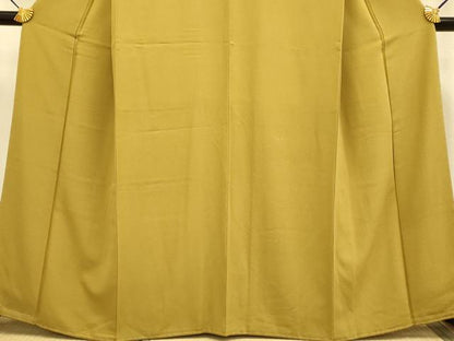平和屋着物●極上　色無地　濃い黄朽葉色　逸品　未使用　DZAB3890kh6
