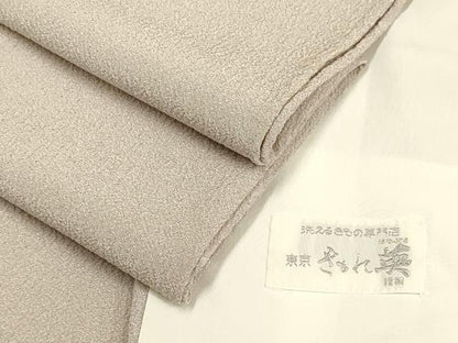 平和屋着物▽極上 洗える最高級着物 ＜英＞はなぶさ謹製 色無地 単衣 胡桃染色 逸品 DZAB3892kh6