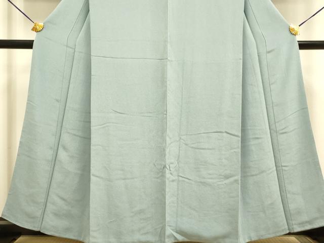 平和屋着物●極上　色無地　濃い灰青色　縮緬地　逸品　未使用　DZAB3895kh6