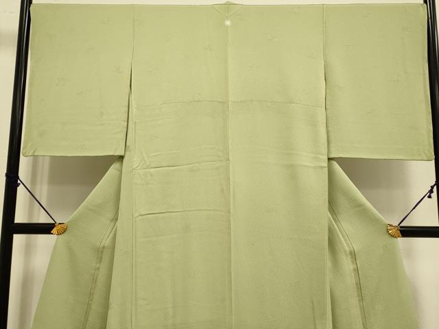 平和屋着物●極上　色無地　花筏地紋　黄海松茶色　逸品　DZAB3896kh6