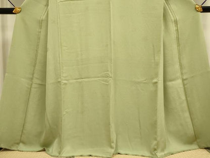 平和屋着物●極上　色無地　花筏地紋　黄海松茶色　逸品　DZAB3896kh6