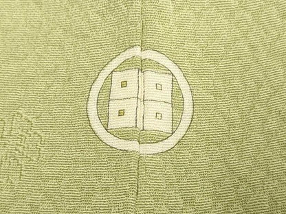 平和屋着物●極上　色無地　花筏地紋　黄海松茶色　逸品　DZAB3896kh6