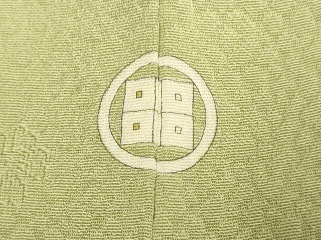 平和屋着物●極上　色無地　花筏地紋　黄海松茶色　逸品　DZAB3896kh6
