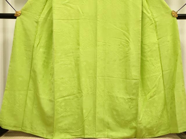 平和屋着物●極上　色無地　菱天井花地紋　青丹色　逸品　未使用　DZAB3898kh6