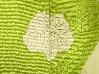 平和屋着物●極上　色無地　菱天井花地紋　青丹色　逸品　未使用　DZAB3898kh6