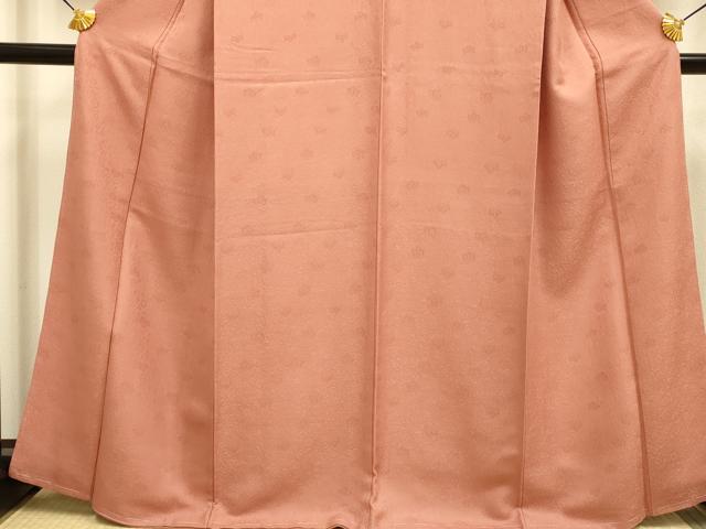 平和屋着物●極上　色無地　花唐草地紋　真赭色　逸品　未使用　DZAB4468kh6