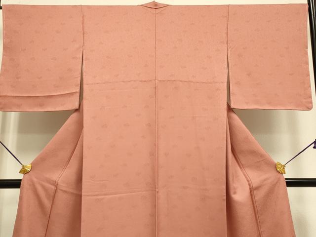 平和屋着物●極上　色無地　花唐草地紋　真赭色　逸品　未使用　DZAB4468kh6