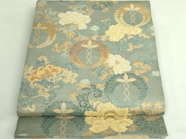 平和屋着物●極上　紋屋井関　御寮織　六通柄袋帯　花唐草　金銀糸　逸品　DZAB3913kh6