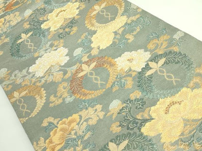平和屋着物●極上　紋屋井関　御寮織　六通柄袋帯　花唐草　金銀糸　逸品　DZAB3913kh6