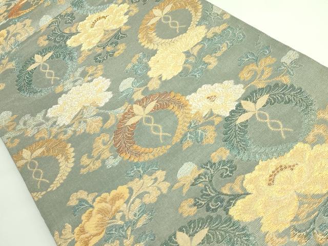 平和屋着物●極上　紋屋井関　御寮織　六通柄袋帯　花唐草　金銀糸　逸品　DZAB3913kh6