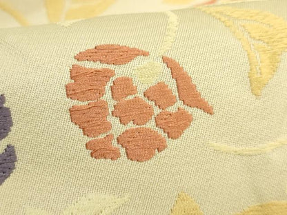 平和屋本店●極上 俵屋 人間国宝 喜多川平朗 有職織物 六通柄袋帯 唐織 花唐草 逸品 DZAB3915kh6