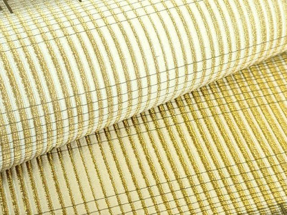 平和屋着物●極上　西陣の名門　加納幸謹製　六通柄袋帯　横段文　金銀糸　逸品　DZAB3924kh6