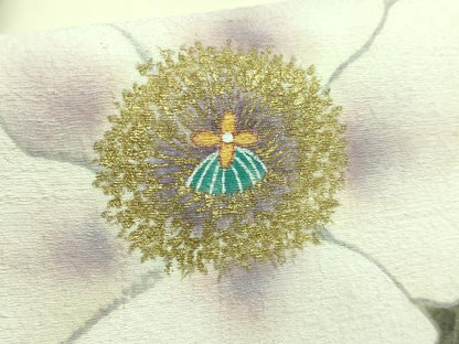 平和屋着物●希少　清次郎　手描き　九寸名古屋帯　舞花文　金彩　逸品　DZAB3929kh6