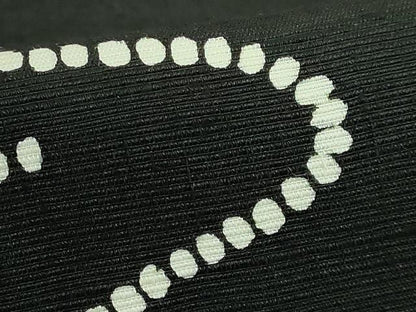 平和屋着物●極上　九寸名古屋帯　紬地　猫　毛糸　黒地　逸品　DZAB3933kh6