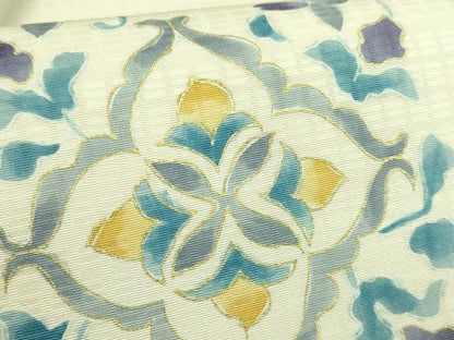 平和屋本店●極上　九寸名古屋帯　花菱文　伊と幸　金彩　反端付き　逸品　DZAB3935kh6