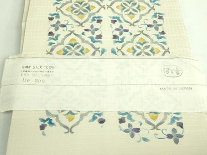 平和屋本店●極上　九寸名古屋帯　花菱文　伊と幸　金彩　反端付き　逸品　DZAB3935kh6