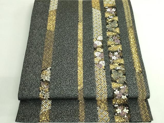 平和屋着物●極上　西陣の名門　加納幸謹製　六通柄袋帯　唐織　吉祥花鳥文　金糸　逸品　DZAB3941kh6
