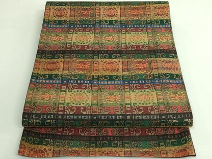 平和屋本店●極上　洛風林　工芸帯地　全通柄袋帯　抽象文様　逸品　DZAB3948kh6