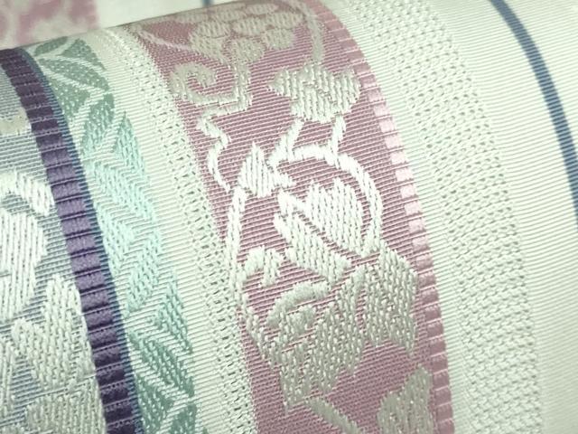 平和屋本店●極上　本場筑前博多織　両面　全通柄袋帯　更紗花間道　逸品　未使用　DZAB3951kh6