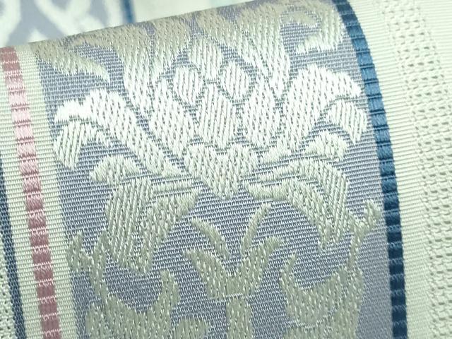 平和屋本店●極上　本場筑前博多織　両面　全通柄袋帯　更紗花間道　逸品　未使用　DZAB3951kh6