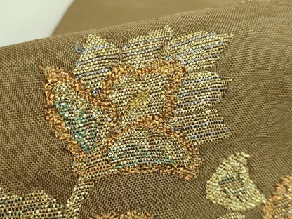 平和屋着物●極上　九寸名古屋帯　更紗花文　金糸　ゑり善扱い　逸品　DZAB3960kh6