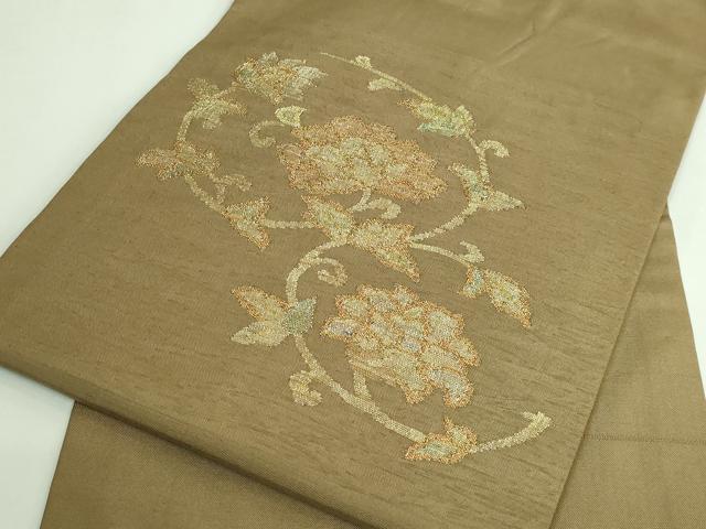 平和屋着物●極上　九寸名古屋帯　更紗花文　金糸　ゑり善扱い　逸品　DZAB3960kh6