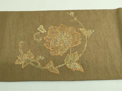 平和屋着物●極上　九寸名古屋帯　更紗花文　金糸　ゑり善扱い　逸品　DZAB3960kh6