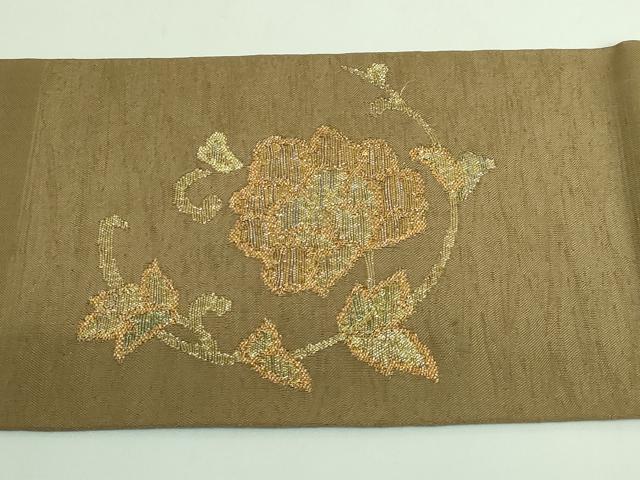 平和屋着物●極上　九寸名古屋帯　更紗花文　金糸　ゑり善扱い　逸品　DZAB3960kh6