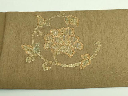 平和屋着物●極上　九寸名古屋帯　更紗花文　金糸　ゑり善扱い　逸品　DZAB3960kh6