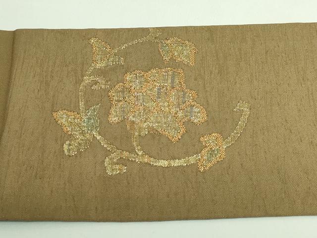 平和屋着物●極上　九寸名古屋帯　更紗花文　金糸　ゑり善扱い　逸品　DZAB3960kh6