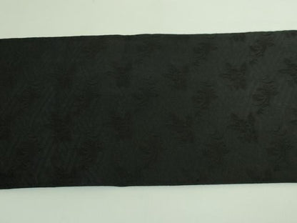 平和屋着物●極上　九寸名古屋帯　刺繍　絞り　市松花文　黒地　逸品　DZAB3969kh6