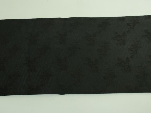 平和屋着物●極上　九寸名古屋帯　刺繍　絞り　市松花文　黒地　逸品　DZAB3969kh6