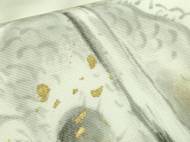 平和屋着物●極上　塩瀬　九寸開き名古屋帯　手描き　龍　金彩　逸品　DZAB3973kh6