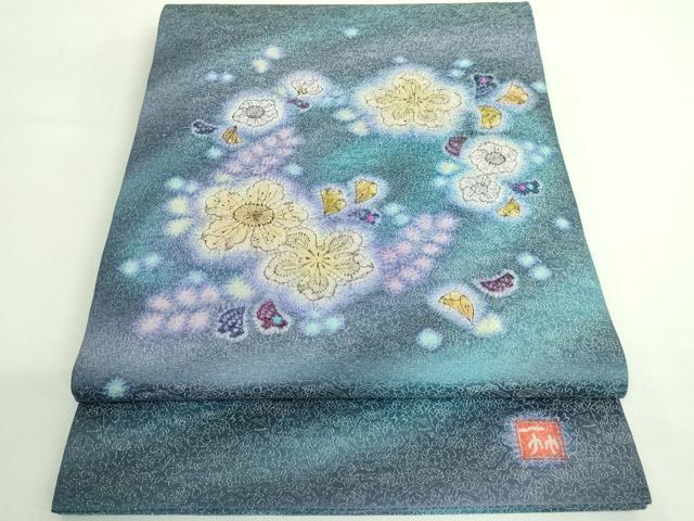 平和屋本店●最高級　二代目　久保田一竹　幻の辻が花　太鼓柄袋帯　金通し地　逸品　DZAB3989kh6
