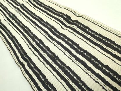 平和屋着物●極上　西陣　長嶋成織物　ながしま帯　六寸帯　縞　逸品　DZAB3995kh6