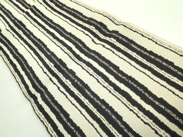 平和屋着物●極上　西陣　長嶋成織物　ながしま帯　六寸帯　縞　逸品　DZAB3995kh6