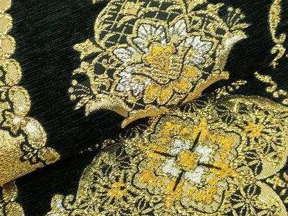 平和屋着物●極上　西陣　六通柄袋帯　ビロード　花菱文　レース　金銀糸　逸品　DZAB3998kh6
