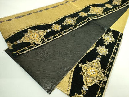 平和屋着物●極上　西陣　六通柄袋帯　ビロード　花菱文　レース　金銀糸　逸品　DZAB3998kh6